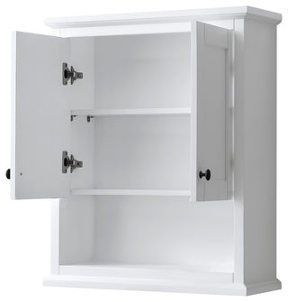 Avery Over-the-Toilet Wall-Mounted Storage Cabinet, White With Black Trim
