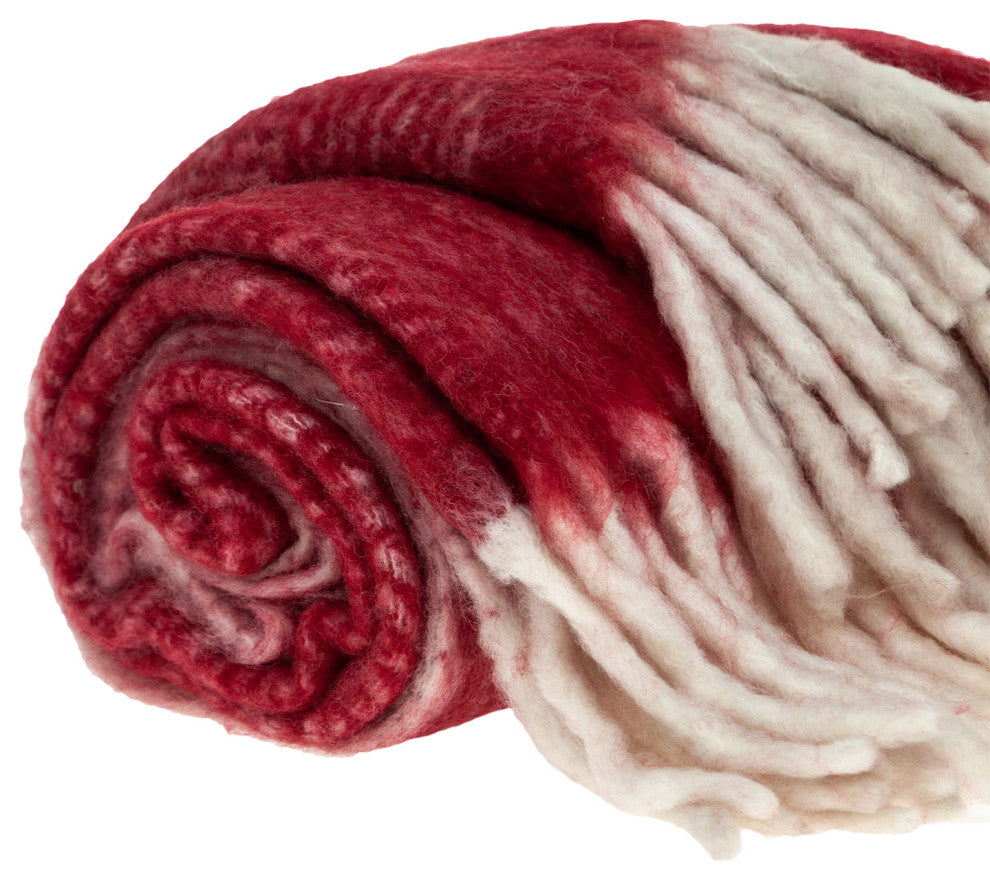 Parkland Collection Nagar Transitional Red 52"x67" Woven Handloom Throw