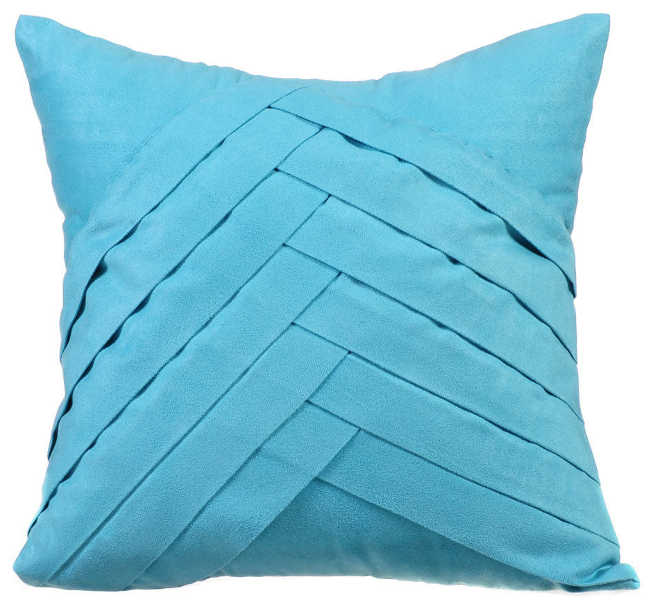 Blue Decorative Euro shams 26x26 Suede Fabric, Turquoise Blue No Limits No Lines