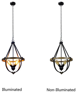 Farmhouse-Style Two-Toned 4 Light Pendant 20" Wide