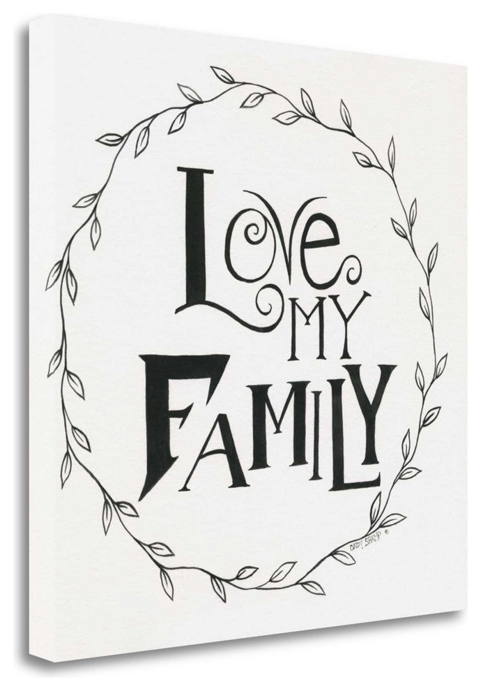 "Love My Family Wreath" By Cindy Shamp, Giclee Print on Gallery Wrap Canvas