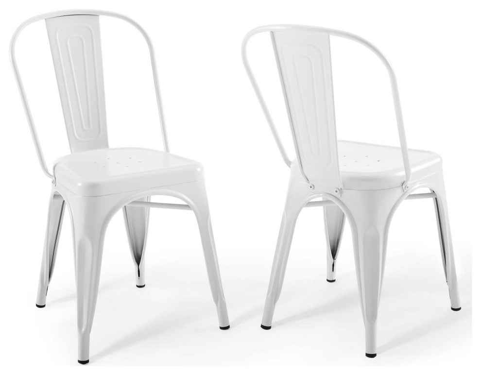 Promenade Bistro Dining Side Chair Set of 2-White
