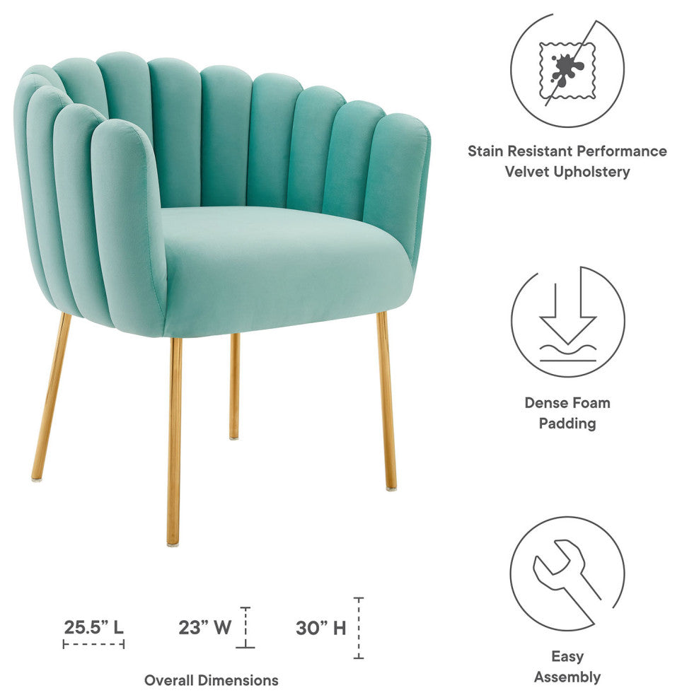 Armchair Accent Tufted Chair, Blue, Velvet, Modern, Mid Century Hotel Lounge