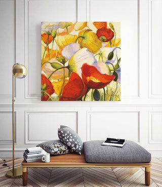 "Poppies Up Close " Museum Mounted Canvas Print, 30"x30"