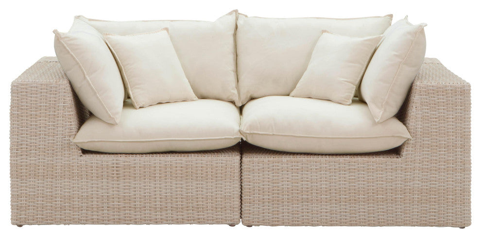Cali Natural Wicker Outdoor Living Room Set