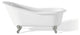 Cheviot Products Slipper Cast Iron Bathtub With Faucet Holes, Chrome