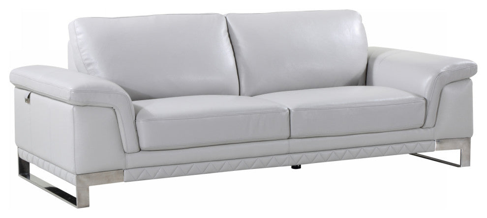 32" Lovely Light Grey Leather Sofa