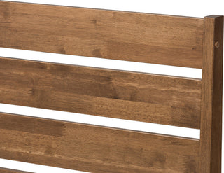 Elmdon Solid Walnut Wood Slatted Headboard Style Queen Size Platform Bed