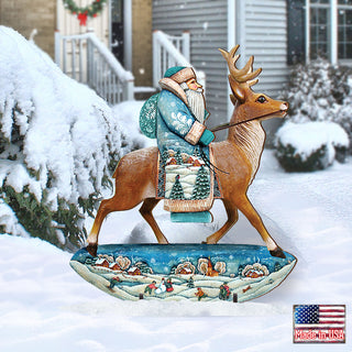 Reindeer Santa Free Standing  Garden Decor