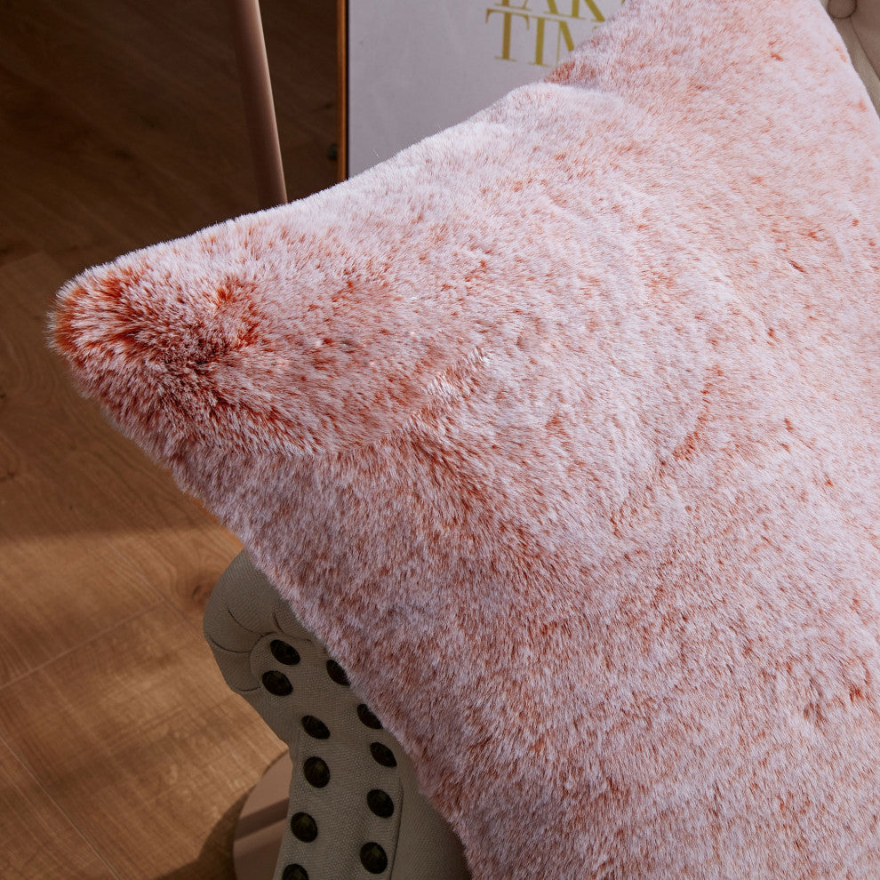 Faux Fur Pillow Shell Set, Burnt Orange, 2 Piece, 20"x20"