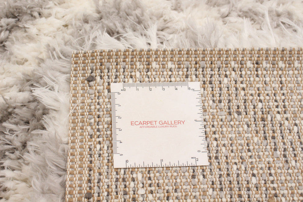 eCarpetGallery Shag Area Rug, Ivory, 6'7" x 9'6"