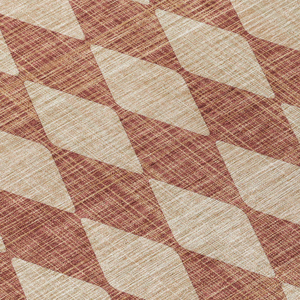 Machine Washable Indoor/Outdoor Chantille ACN578 Paprika 5'' x 7''6" Rug