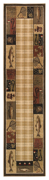 Hudson 1065B Beige/Black 1'10" x 7'6" Rug