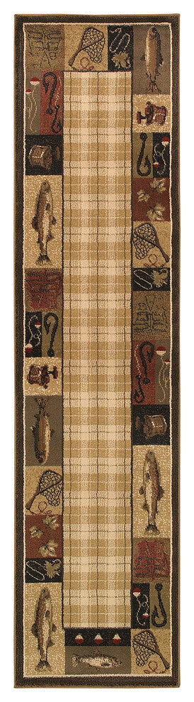 Hudson 1065B Beige/Black 1'10" x 7'6" Rug
