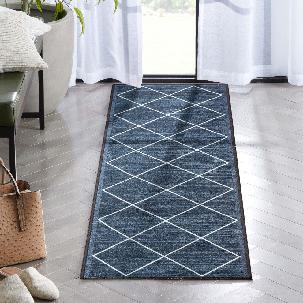 Well Woven Kings Court Clover Modern Moroccan Trellis Gray Area Rug, 2' X 7' Run