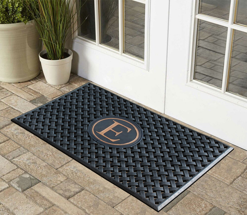 A1HC 100% Rubber Monogrammed Heavy Duty Durable Doormat 24"x39" E