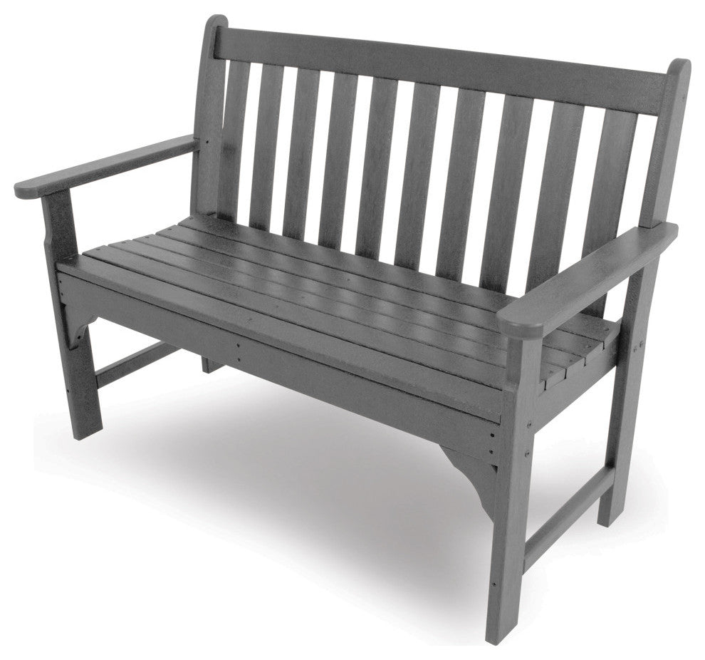 Ivy Terrace Ivy 48" Garden Bench, Slate Gray