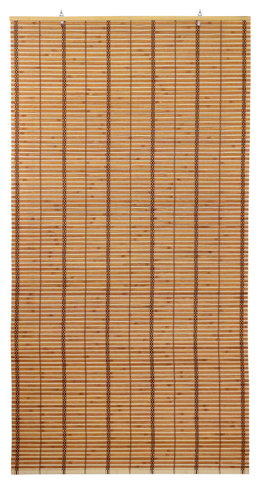 Burnt Bamboo Cordless Window Shade, Two-tone Honey, 48" W
