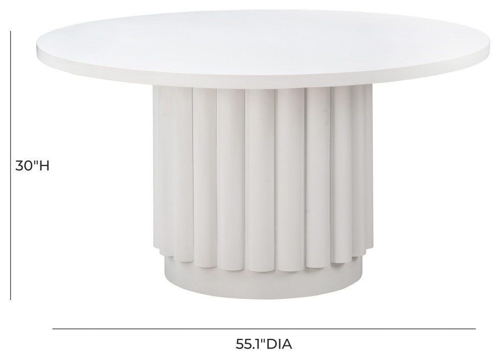 Kali 55" White Round Dining Table