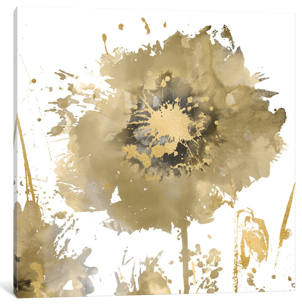 "Flower Burst In Gold I" by Vanessa Austin, Canvas Print, 26x26"