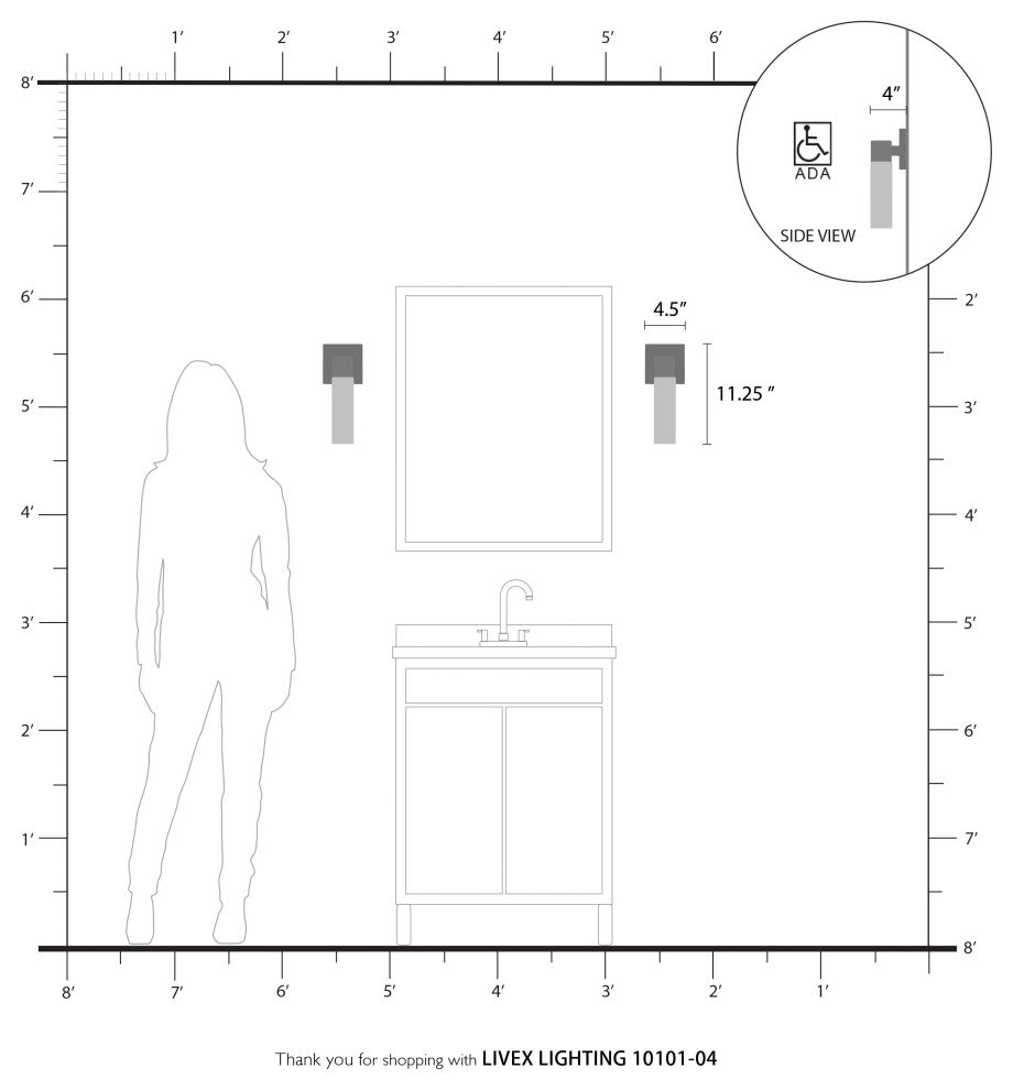 Livex Lighting Black ADA Single Sconce
