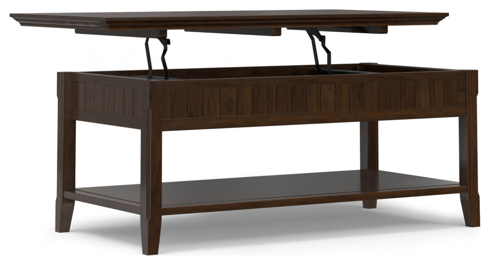 Acadian Solid Wood Lift Top Coffee Table, Brunette Brown