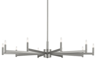 Erzo 48" 10 Light Chandelier, Satin Nickel