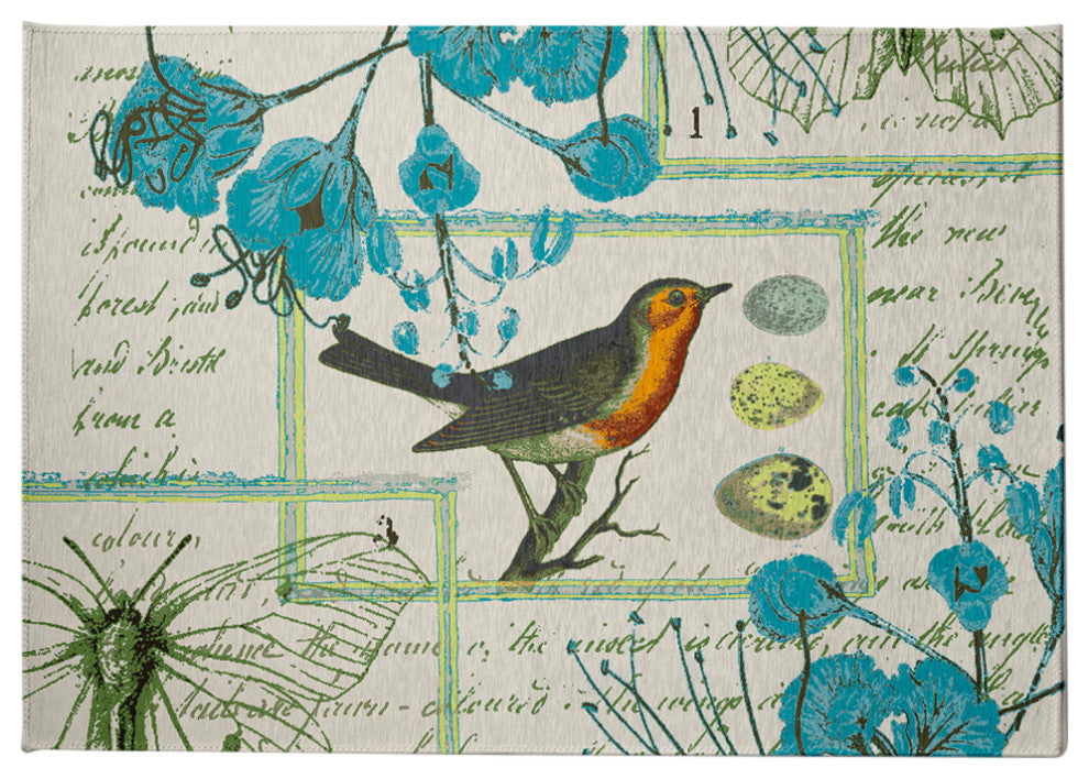 Singing Bird Spring Chenille Rug, Explorer Blue, 8'x10'