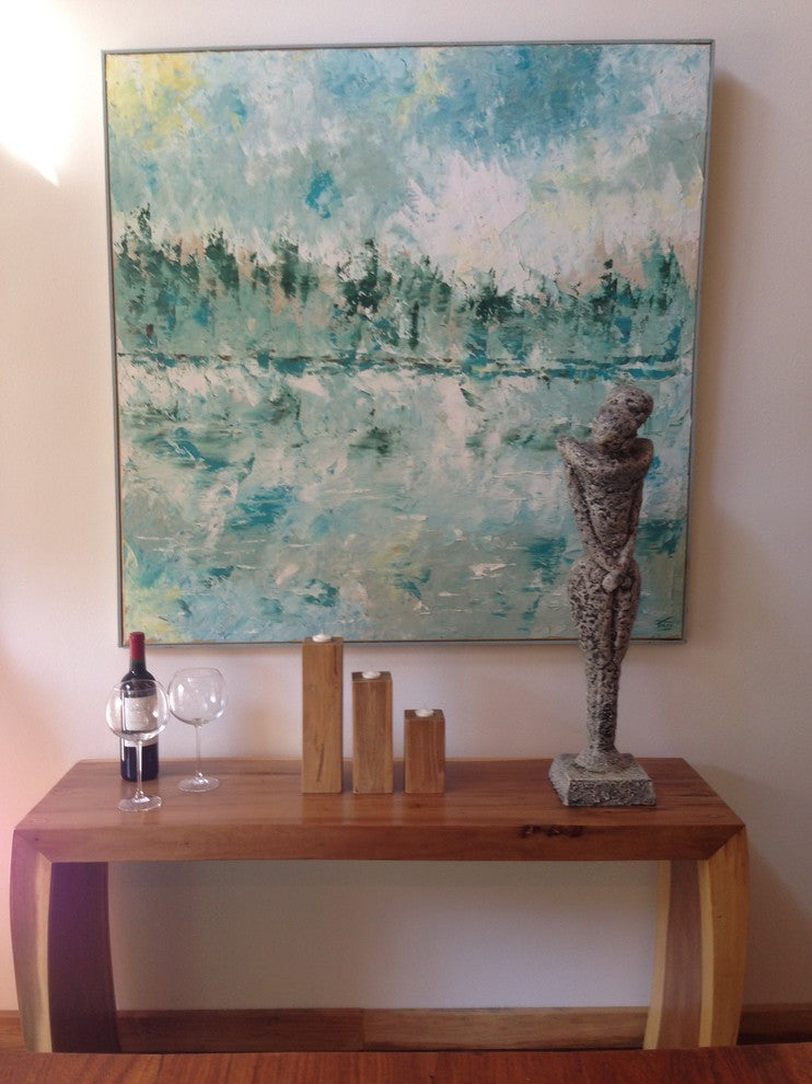 Recycled Teak Wood Candleholder, 3-Piece Set