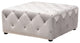 Karson Slate Gray Velvet Fabric Button-Tufted Cocktail Ottoman