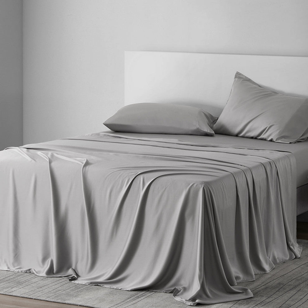 Lyocell Sheet Set, 4 Piece, Gray, King