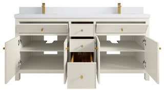 Sonoma 72" Double Sink Bath Vanity in Alabaster, 2" White Quartz