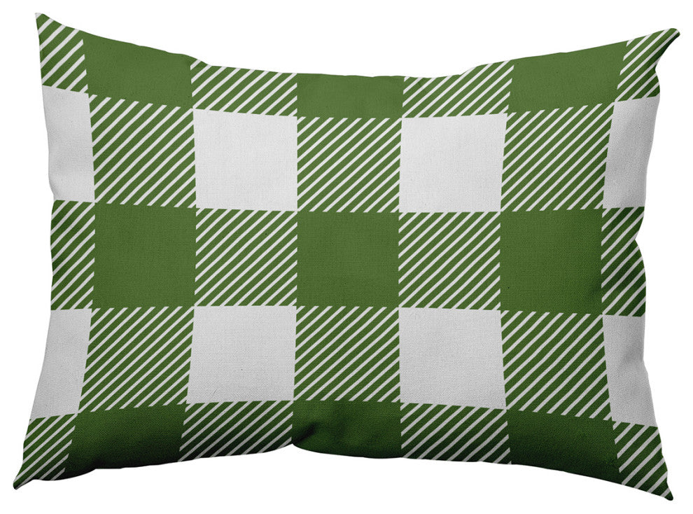Buffalo Plaid Accent Pillow, Scallion, 14"x20"