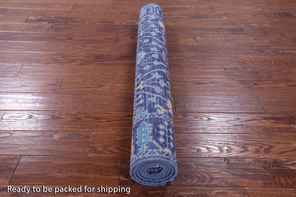 Hand-Knotted Turkish Oushak Wool Rug 4' 3" X 6' 6" - Q15372