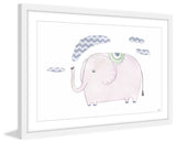 "Puffing Elephant II" Framed Painting Print, 24"x16"