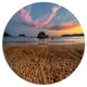 Trodden Sand On Beach At Sunset, Seashore Art Round Wall Art, 11"