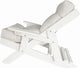 Folding and Reclining Siesta Chair, Poly Lumber, Bright White, Frequency Parch