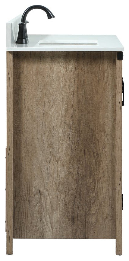 Home Living 19" Farmhouse Natural Oak-Light Bathroom Vanity