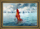 Eliseo Meifren I Roig Marina con Bandera Framed Premium Canvas Print, 18"x27"