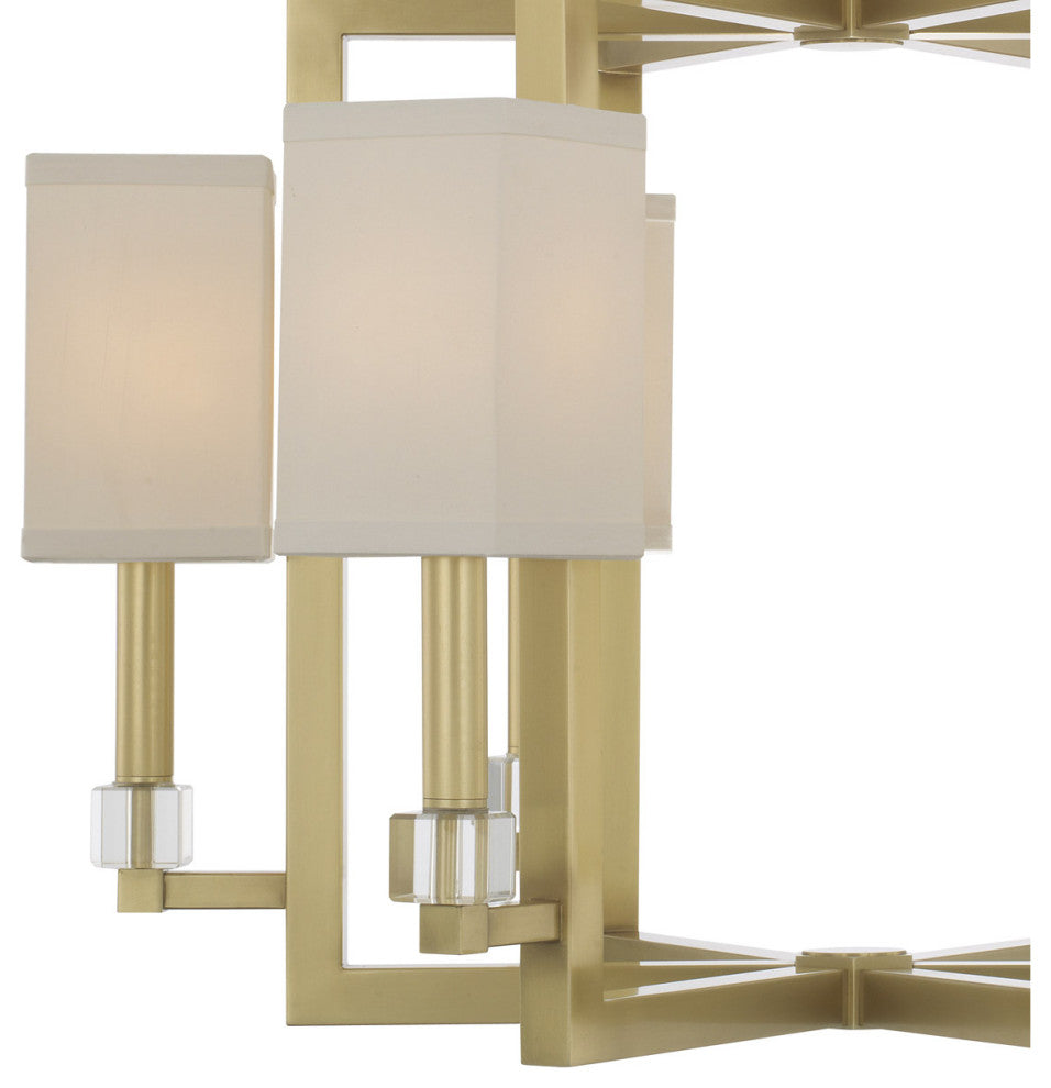 Crystorama 8886-AG, 6-Light Chandelier, Aged Brass