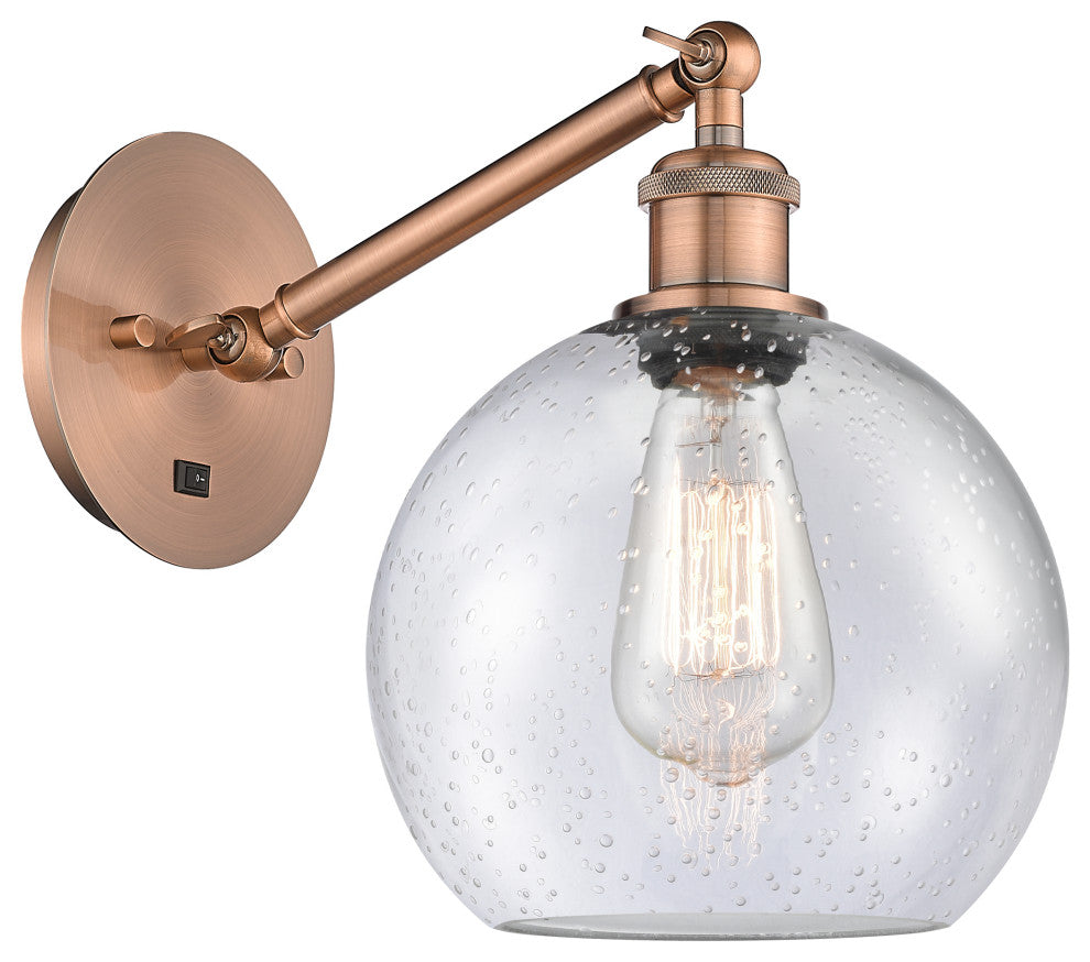 Innovations 317-1W-AC-G124-8-LED 1-Light Sconce, Antique Copper