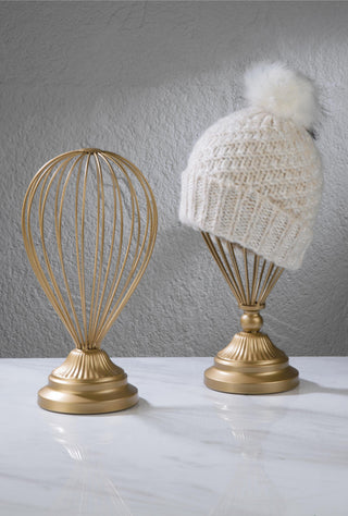 Gold Balloon Wire Hat Stands, Set of 2