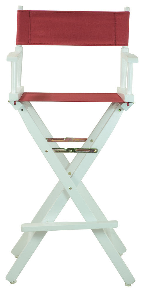 030" Director's Chair White Frame-Burgundy Canvas