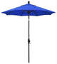 7.5' Bronze Collar Tilt Lift Fiberglass Rib Aluminum Umbrella, Sunbrella, Pacific Blue
