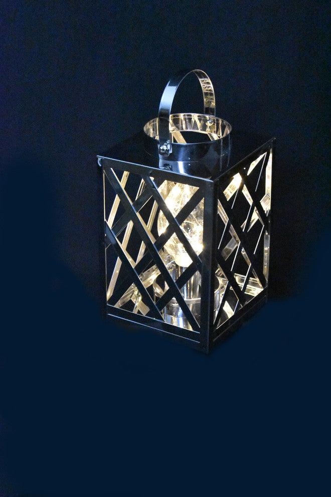 Lantern Led Silver Cube