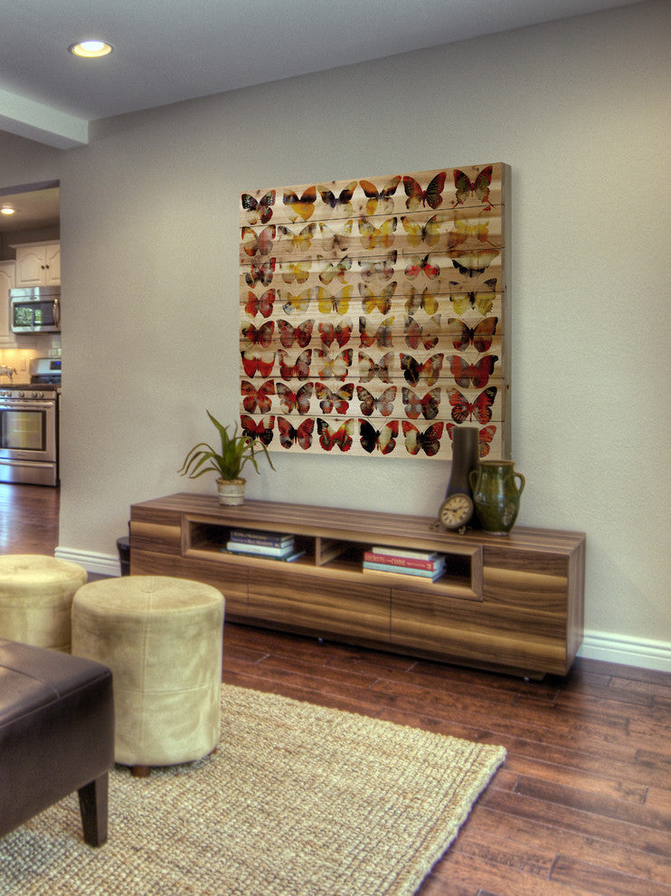 "Painted Ladies" Wall Art on Wood, 32"x32"