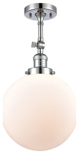 X-Large Beacon 1-Light Semi-Flush Mount, Polished Chrome, Matte White