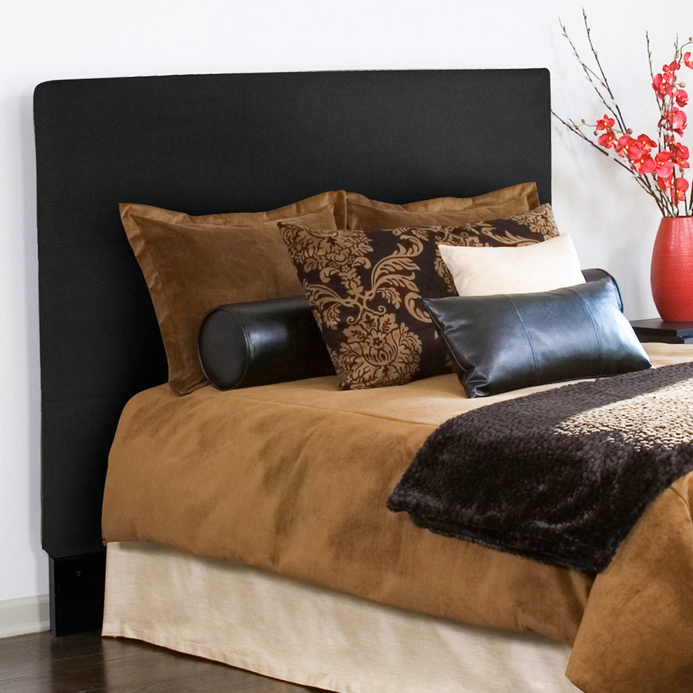 Black Faux Leather Headboard Slipcover, 64"x53"x3"