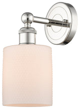 Edison Cobbleskill 1-Light 5" Sconce, Polished Nickel Finish, Matte White Shade