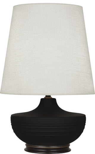 Michael Berman Nolan Table Lamp, Matte Dark Coal With Patina Bronze